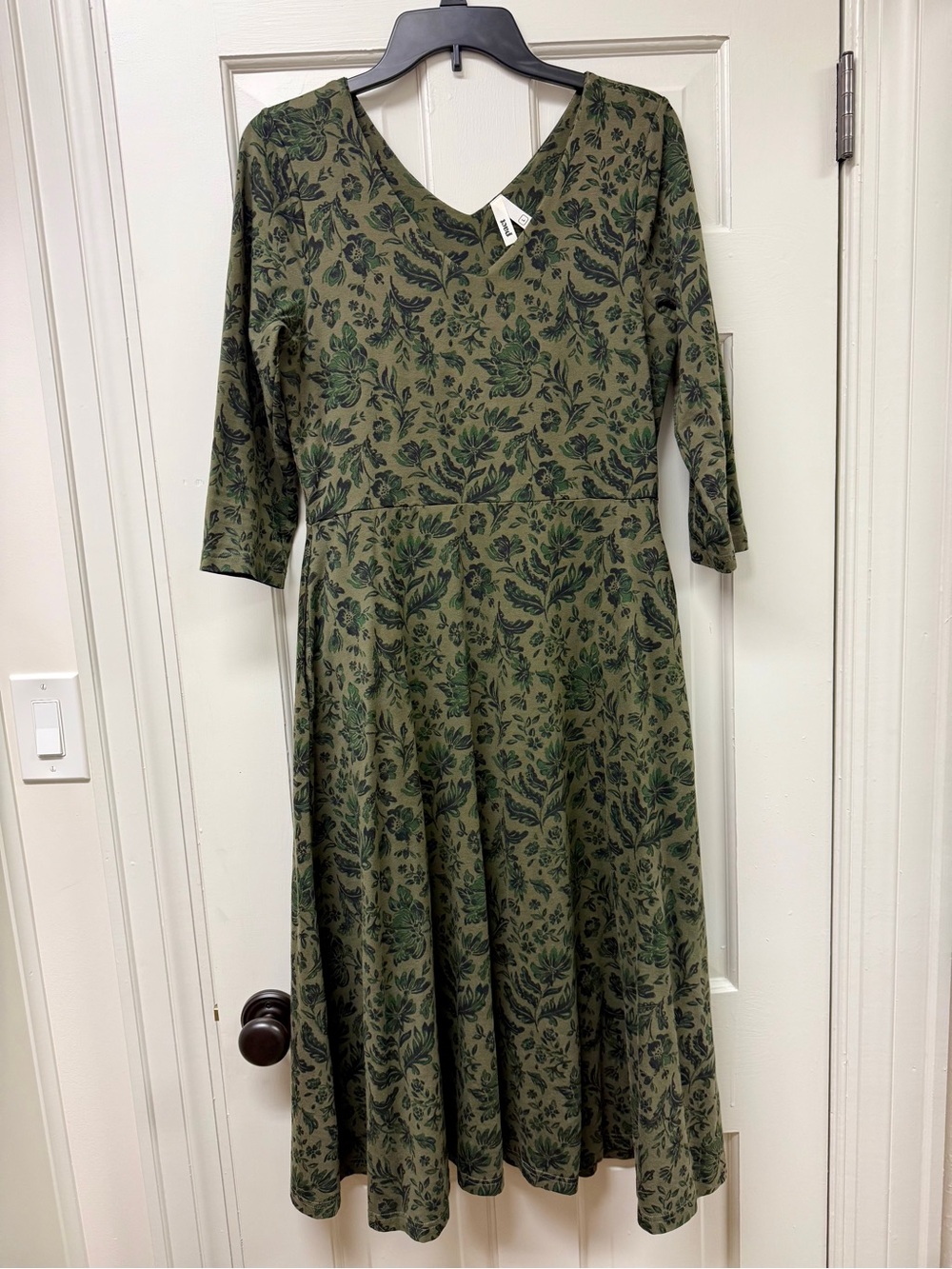Pact Women's Ornate Floral Fit & Flare Midi Party Dress L